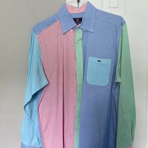 Vineyard Vines Multi Colored Tucker Shirt (Slim Fit Large)